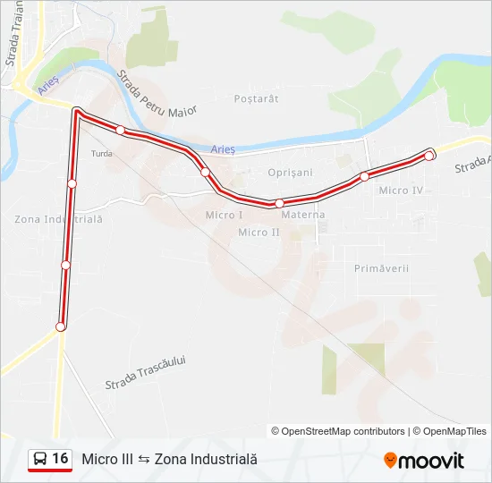 16 Bus Line Map