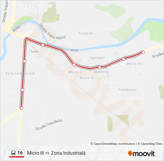 16 bus Line Map