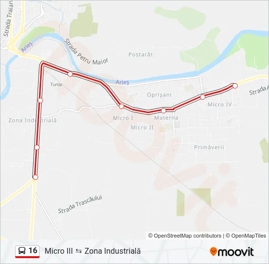 16 Bus Line Map