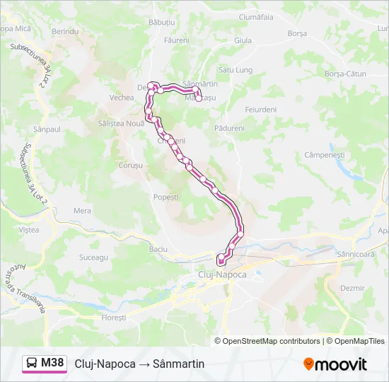 M38 Bus Line Map
