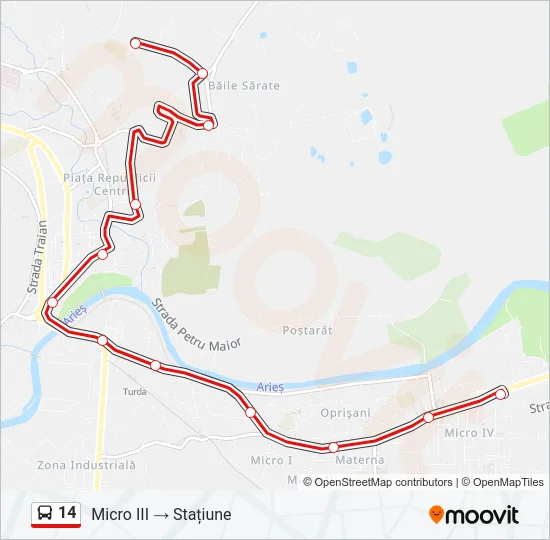 14 Bus Line Map