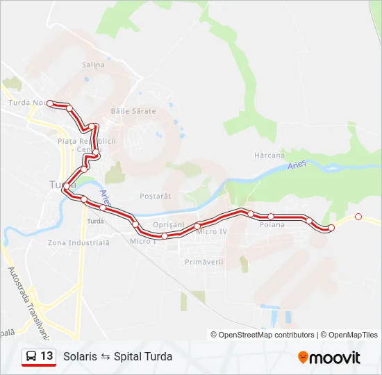 13 Bus Line Map