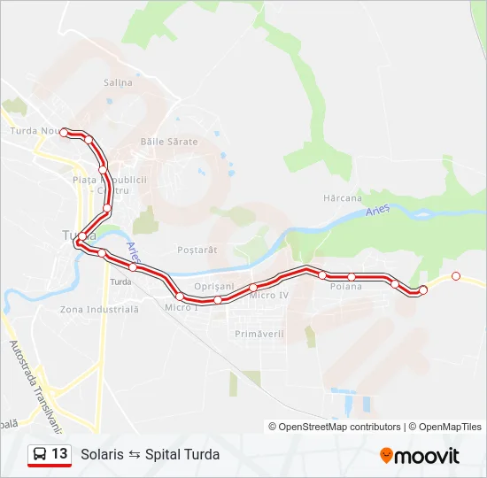 13 Bus Line Map