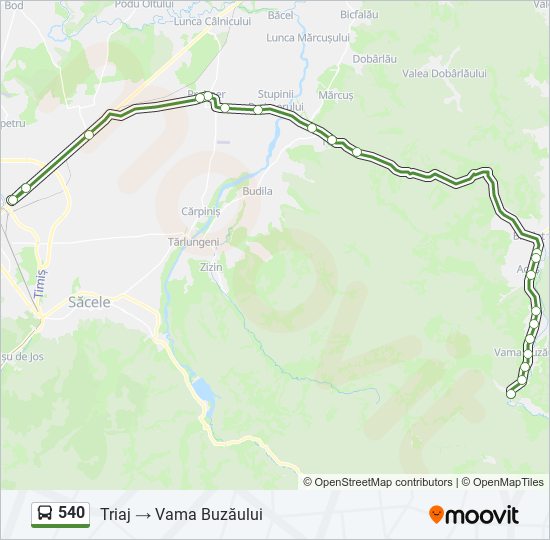 540 bus Line Map