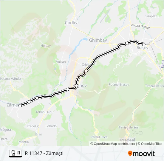 Hartă linie tren R