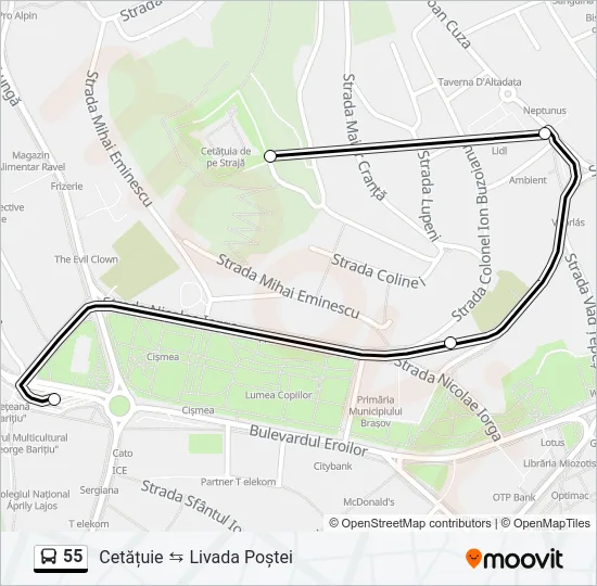55 Bus Line Map