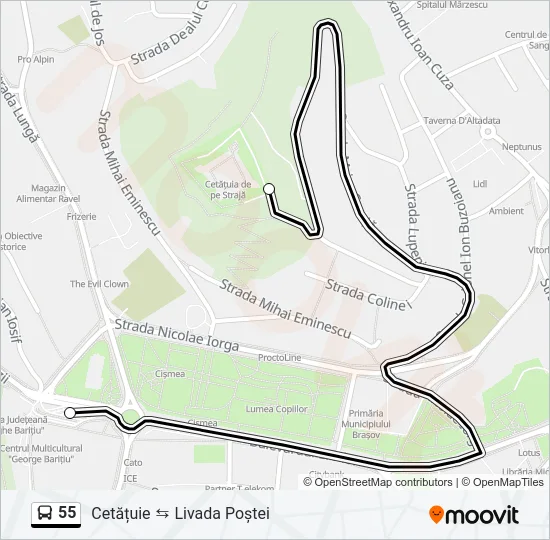 55 Bus Line Map