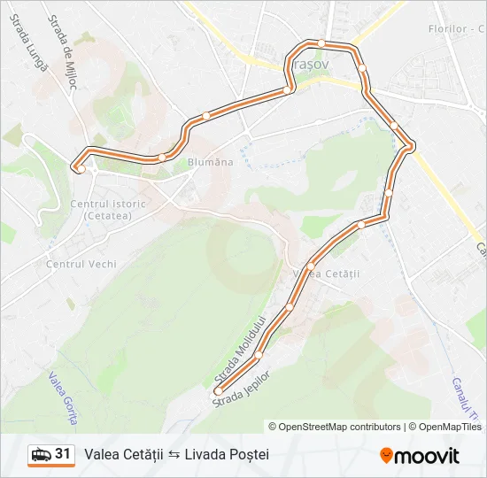 31 Trolleybus Line Map