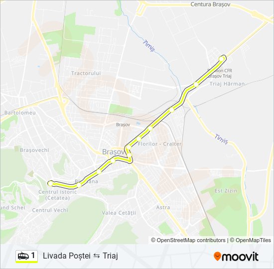 1 Trolleybus Line Map
