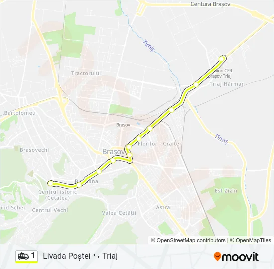 1 Trolleybus Line Map