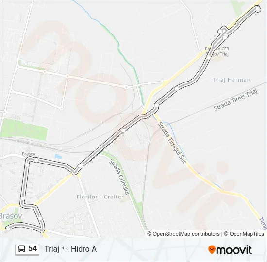 54 Bus Line Map