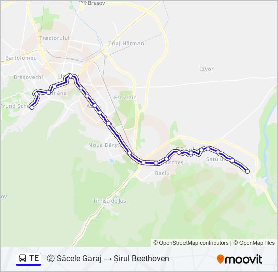 TE bus Line Map