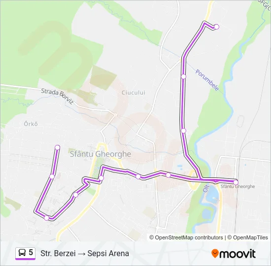 5 Bus Line Map