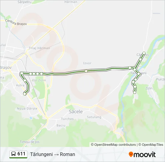 611 Bus Line Map