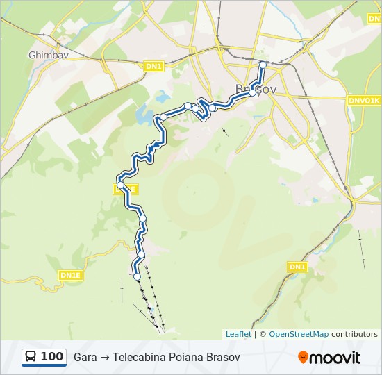 100 bus Line Map