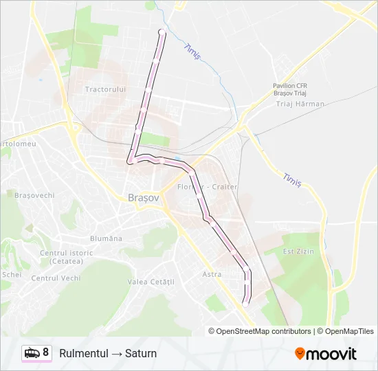 8 Trolleybus Line Map