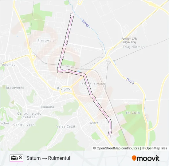 8 Trolleybus Line Map