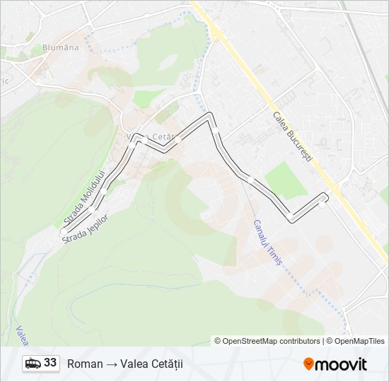 33 Trolleybus Line Map