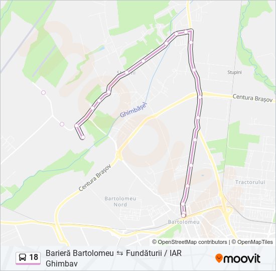 18 bus Line Map