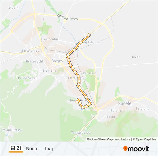 21 bus Line Map