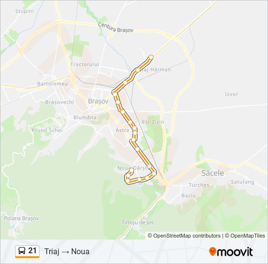 21 bus Line Map