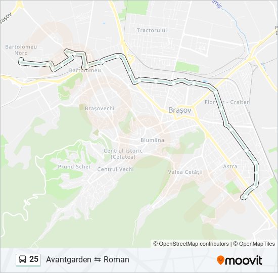 25 bus Line Map