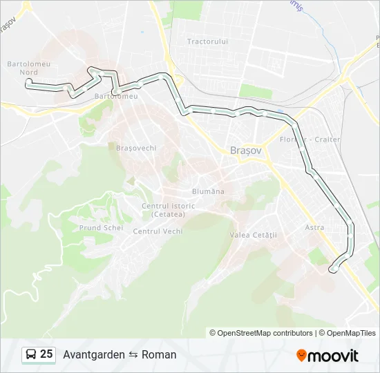25 Bus Line Map