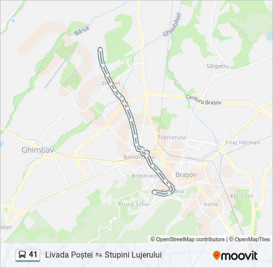 41 bus Line Map