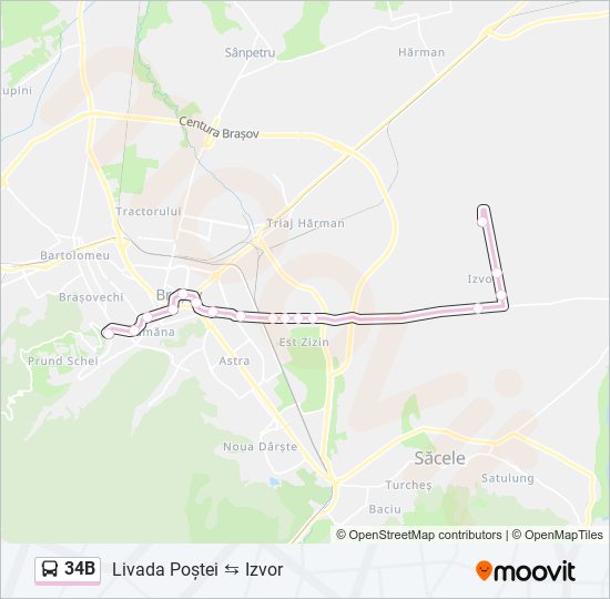 34B bus Line Map