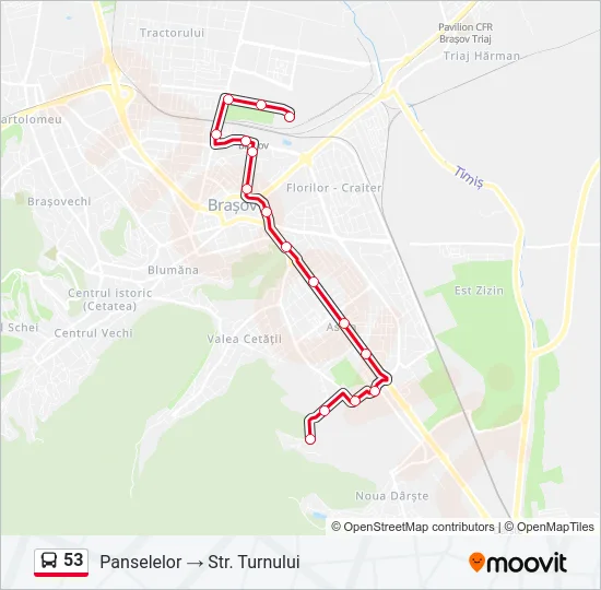 53 Bus Line Map