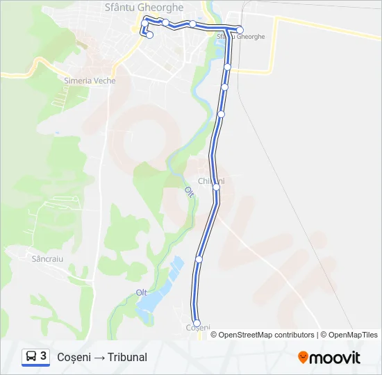 3 Bus Line Map