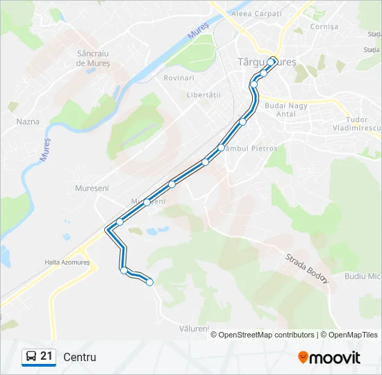 21 Bus Line Map