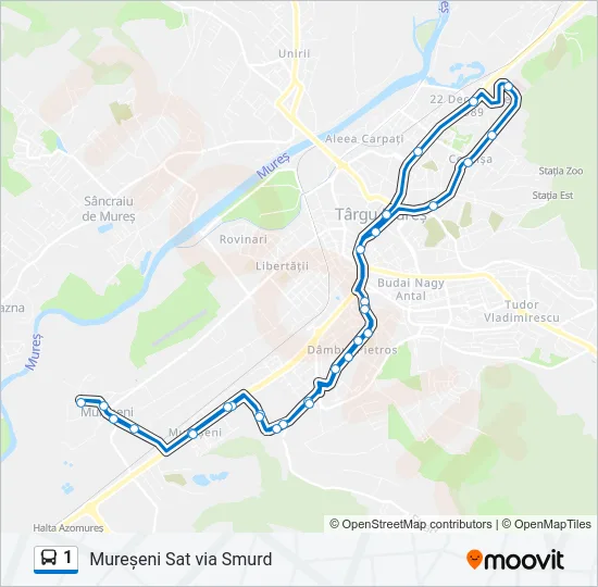 1 Bus Line Map