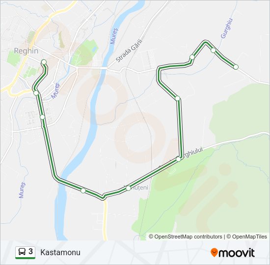 Hartă linie autobuz 3