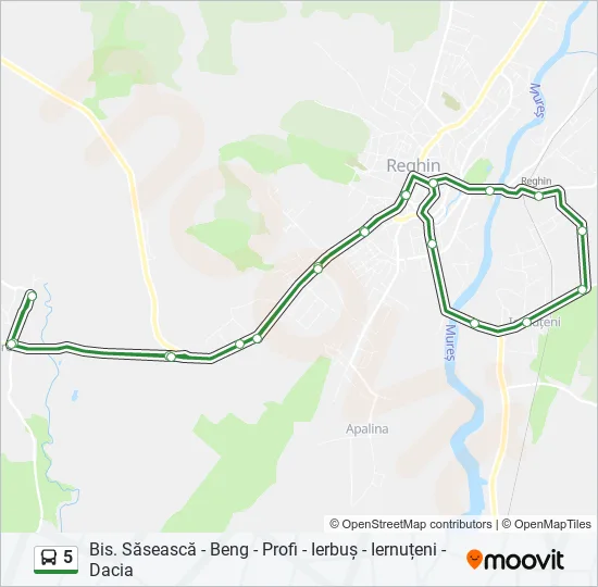 5 Bus Line Map