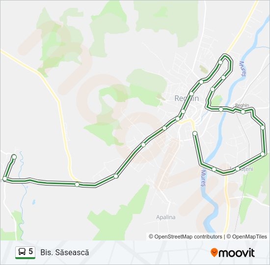 Hartă linie autobuz 5
