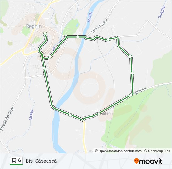 Hartă linie autobuz 6