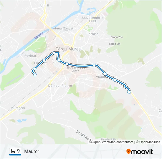 9 Bus Line Map