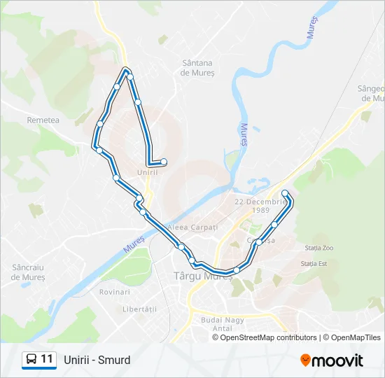 11 Bus Line Map