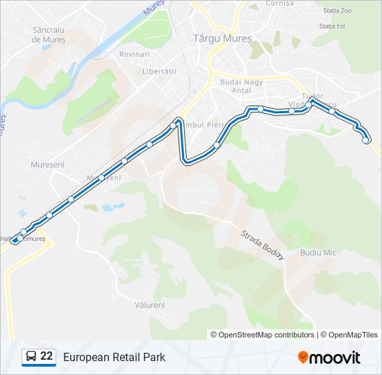 22 bus Line Map