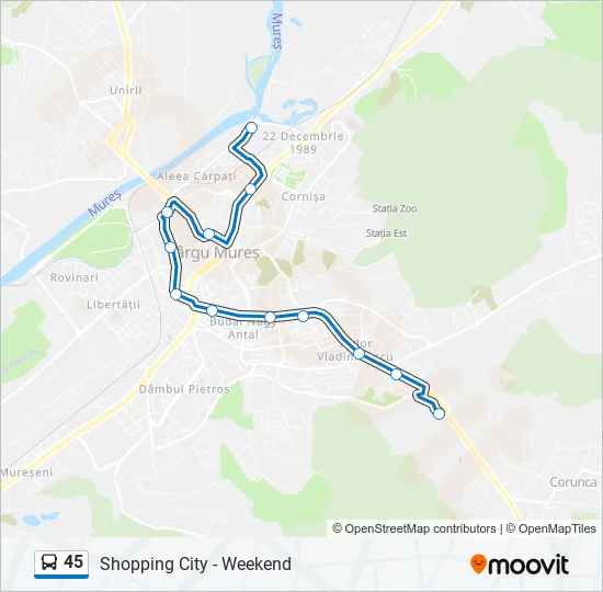 45 Bus Line Map