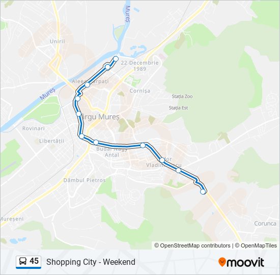 45 bus Line Map