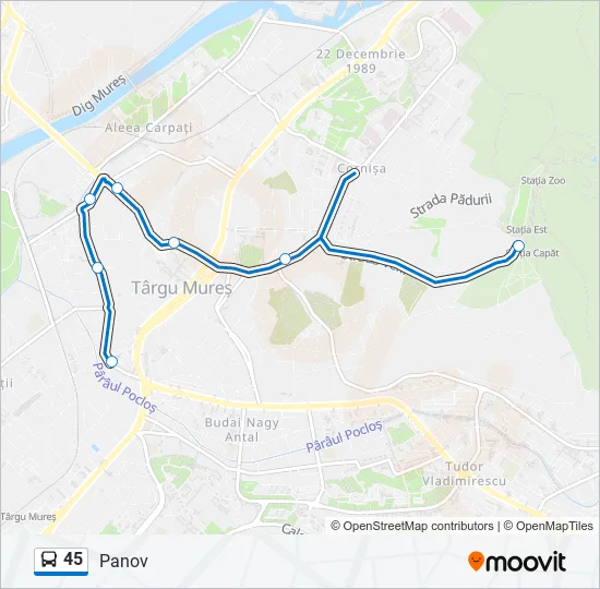 45 Bus Line Map