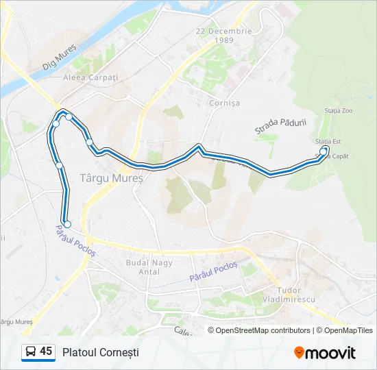 45 Bus Line Map