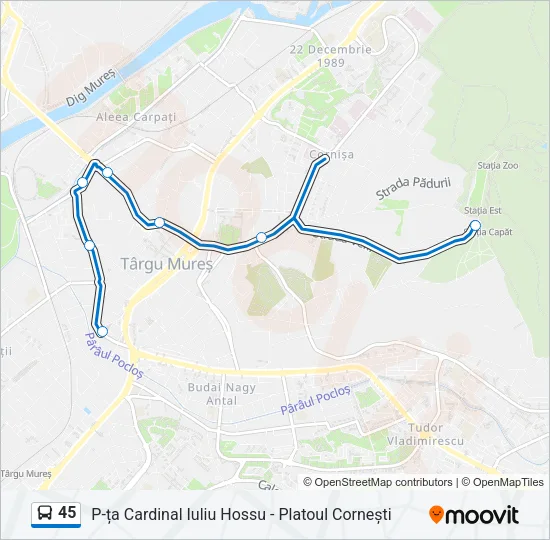 45 Bus Line Map