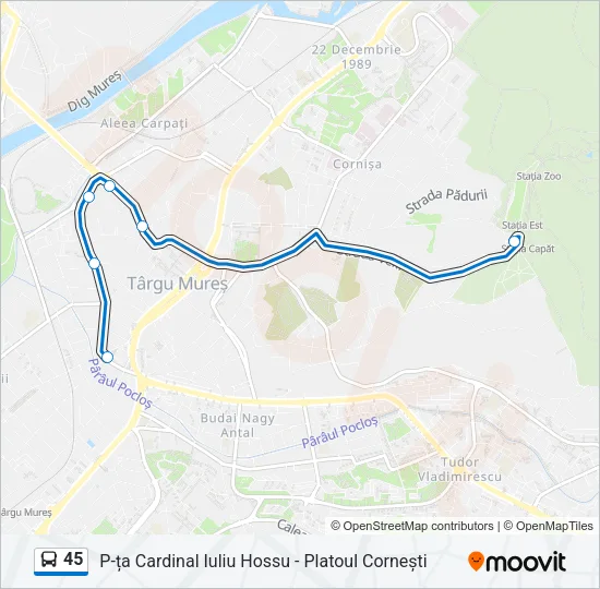 45 Bus Line Map