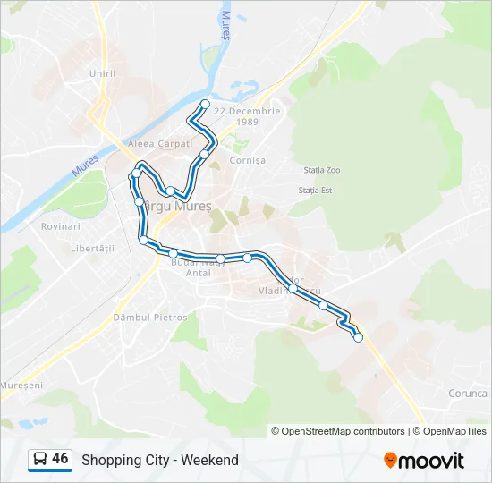 46 Bus Line Map