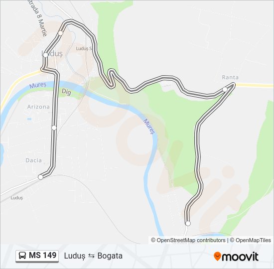 Hartă linie autobuz MS 149