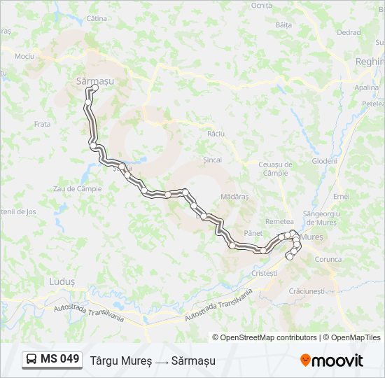 Hartă linie autobuz MS 049