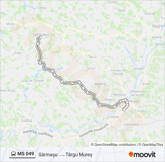Hartă linie autobuz MS 049